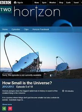 BBC 地平线: 宇宙何其小封面